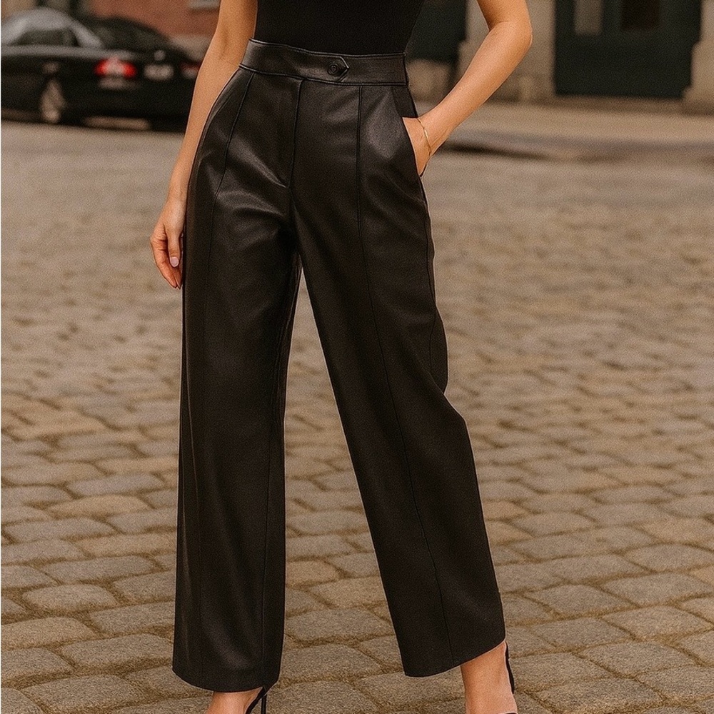 Faux Leather Pants Black